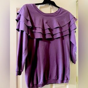 Sweat shirt with flare! Size L. Travel worthy: comfortable, soft, & classy.